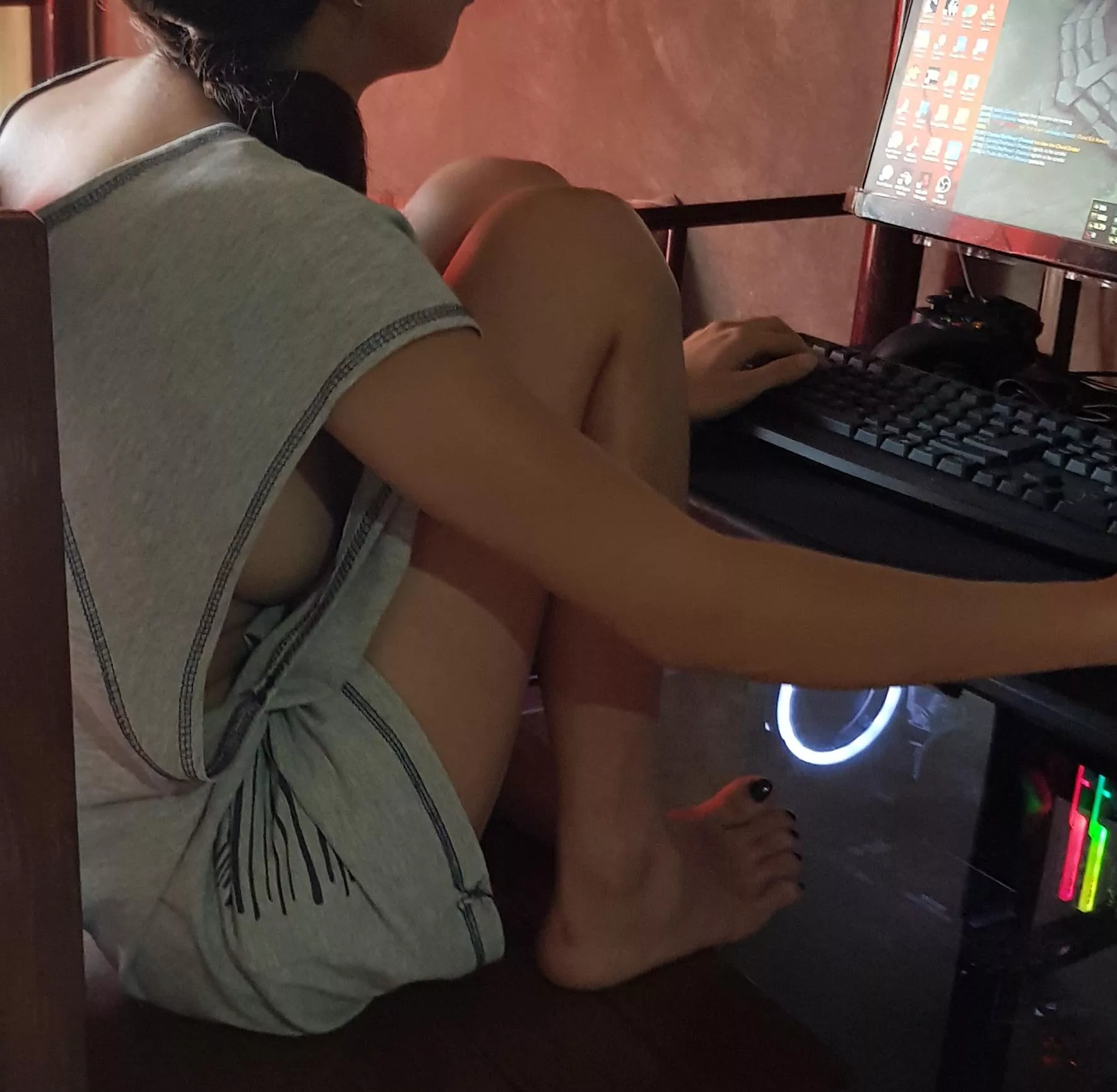 My petite gamer wife posted by StoicSlide