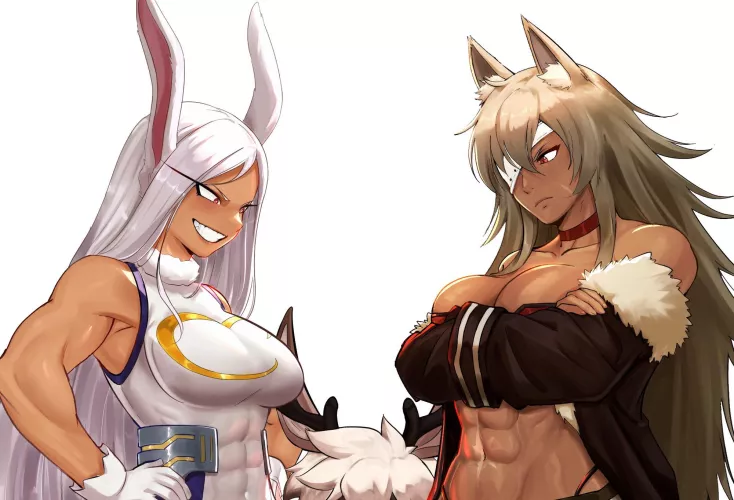 Rumi Usagiyama and Ghislaine Dedoldia (Shibbunny) by TheTMoneyMan