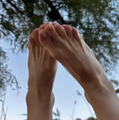 The summer pedicure on your feet is really cute by TongueCandyy