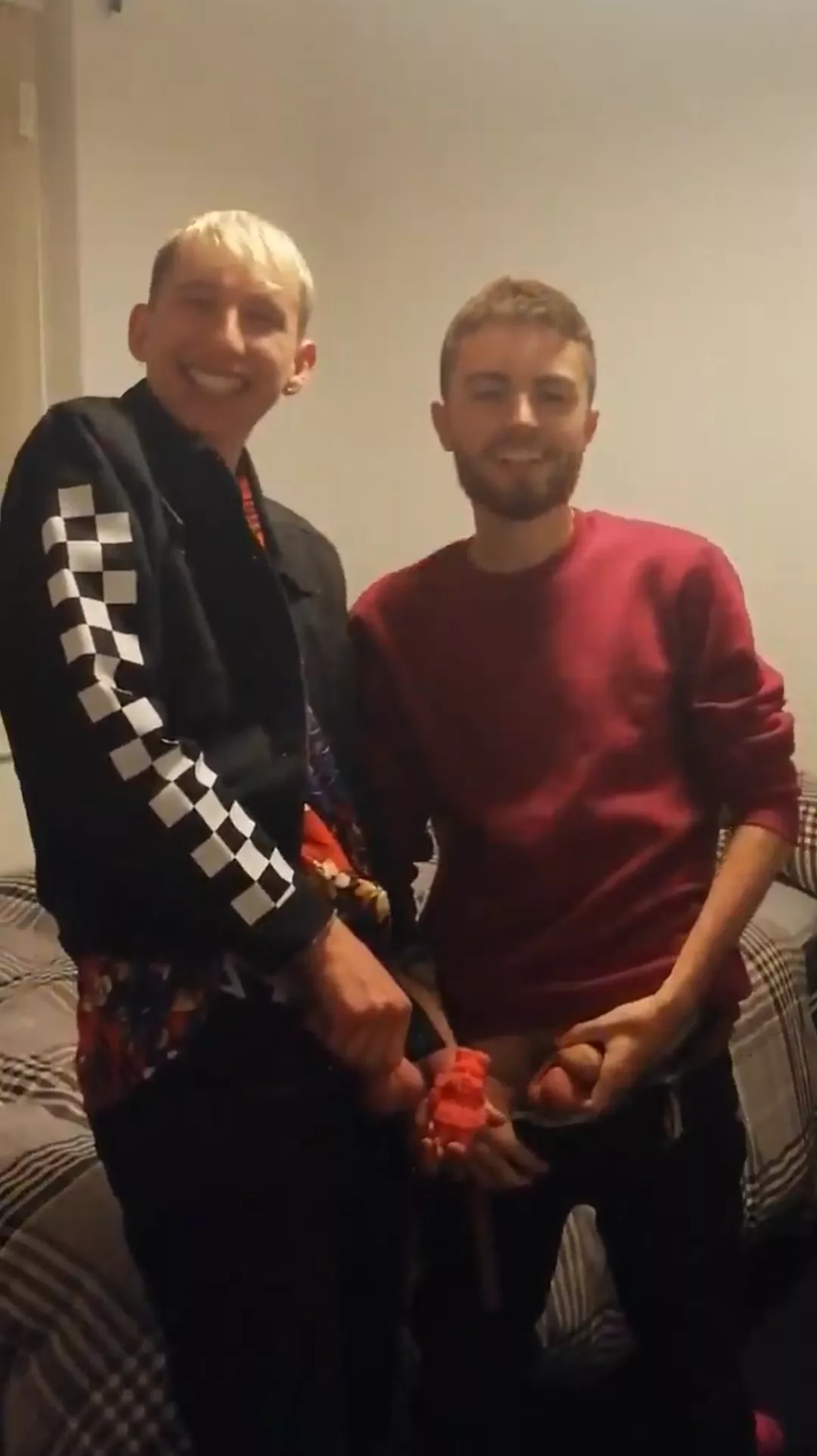 Whos dick are you sucking? Left or right? Us showing our balls off in front of mates posted by robbybobby1999