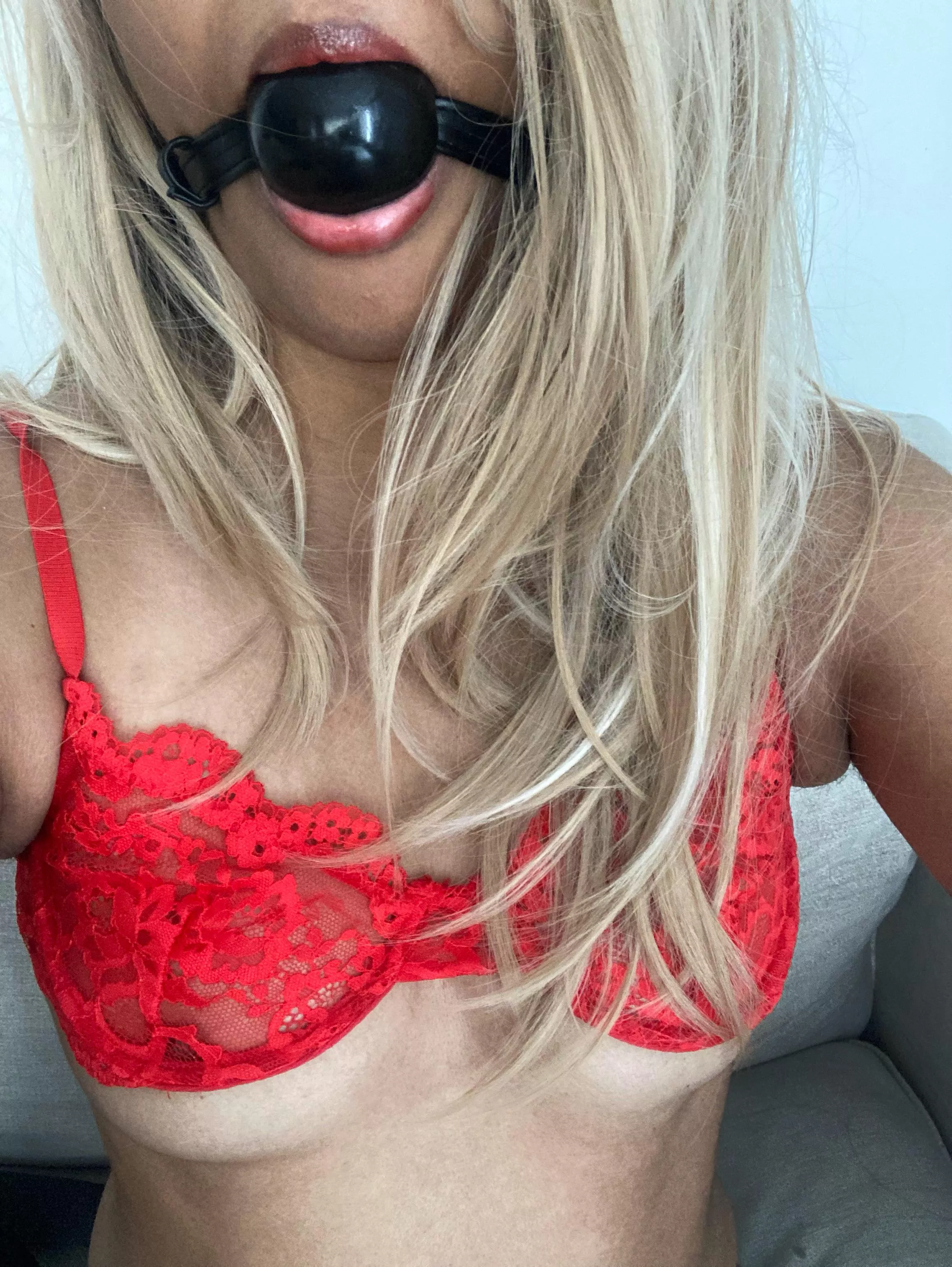 Do I have permission to ungag myself now😏 posted by bondagekitty_