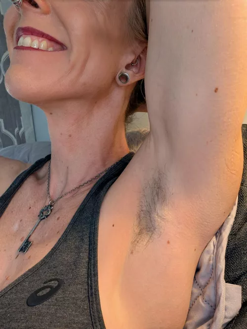 Not having to shave always brings a smile to my face. by LiftsNLingerie