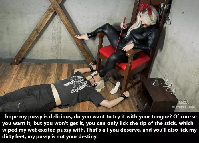 Obedient slave under my chair opens mouth wide and wait for my orders by MistressLegs