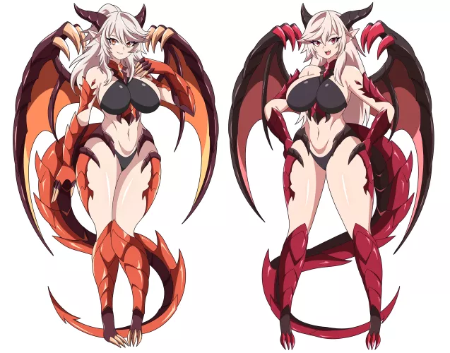 Dragon Girl Twins [Original] by Keyblade_Yoshi