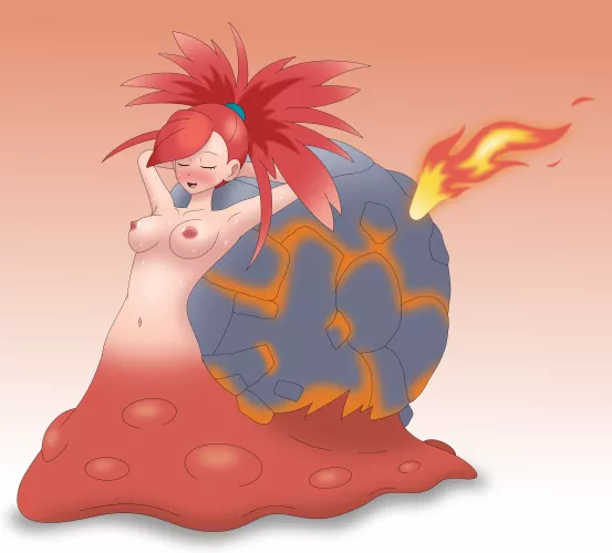 Flannery Magcargo Snailgirl [F Human -> F Snailgirl][Pokémon][OC] by JoyVell