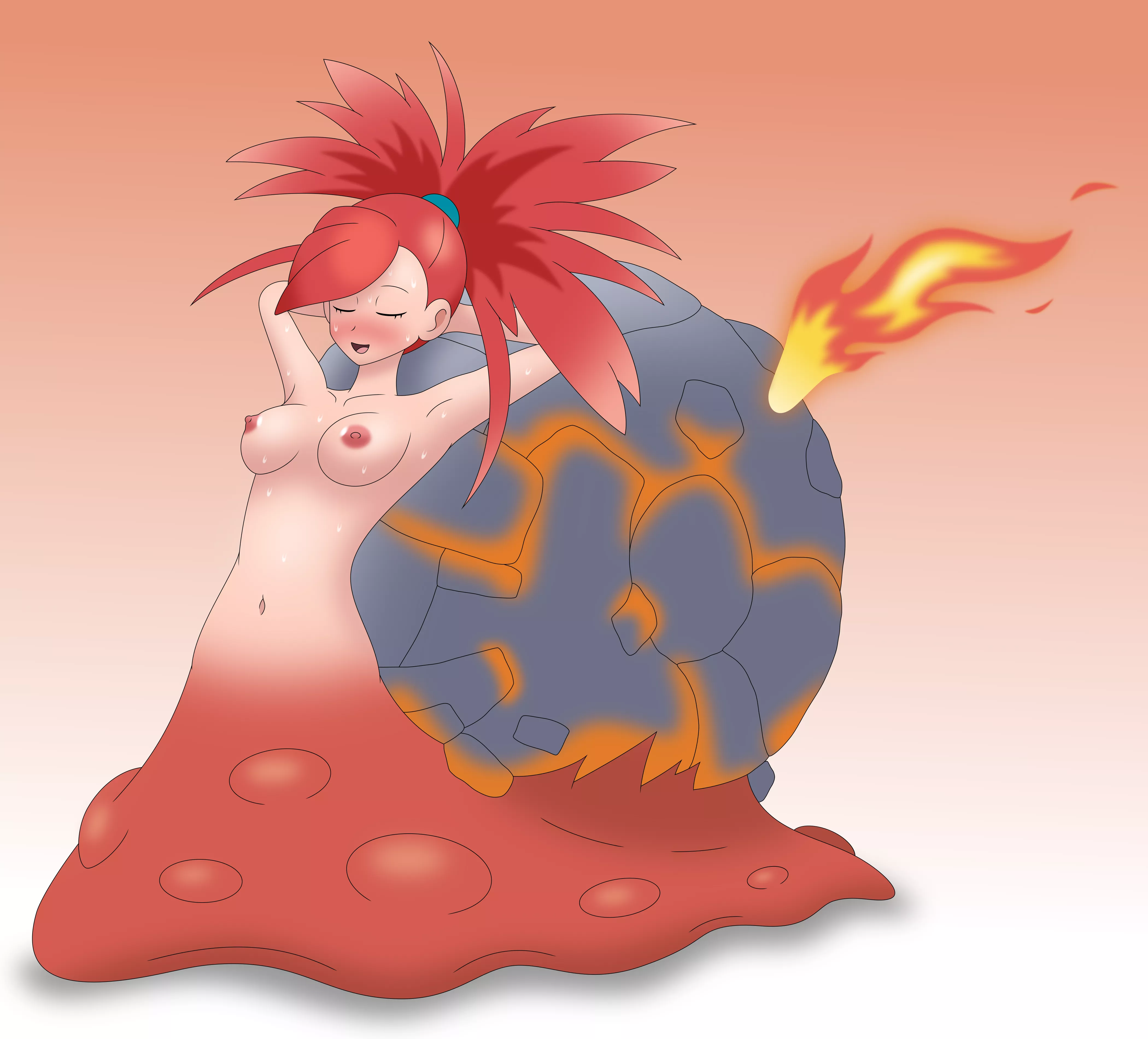 Flannery Magcargo Snailgirl [F Human -> F Snailgirl][Pokémon][OC] posted by JoyVell