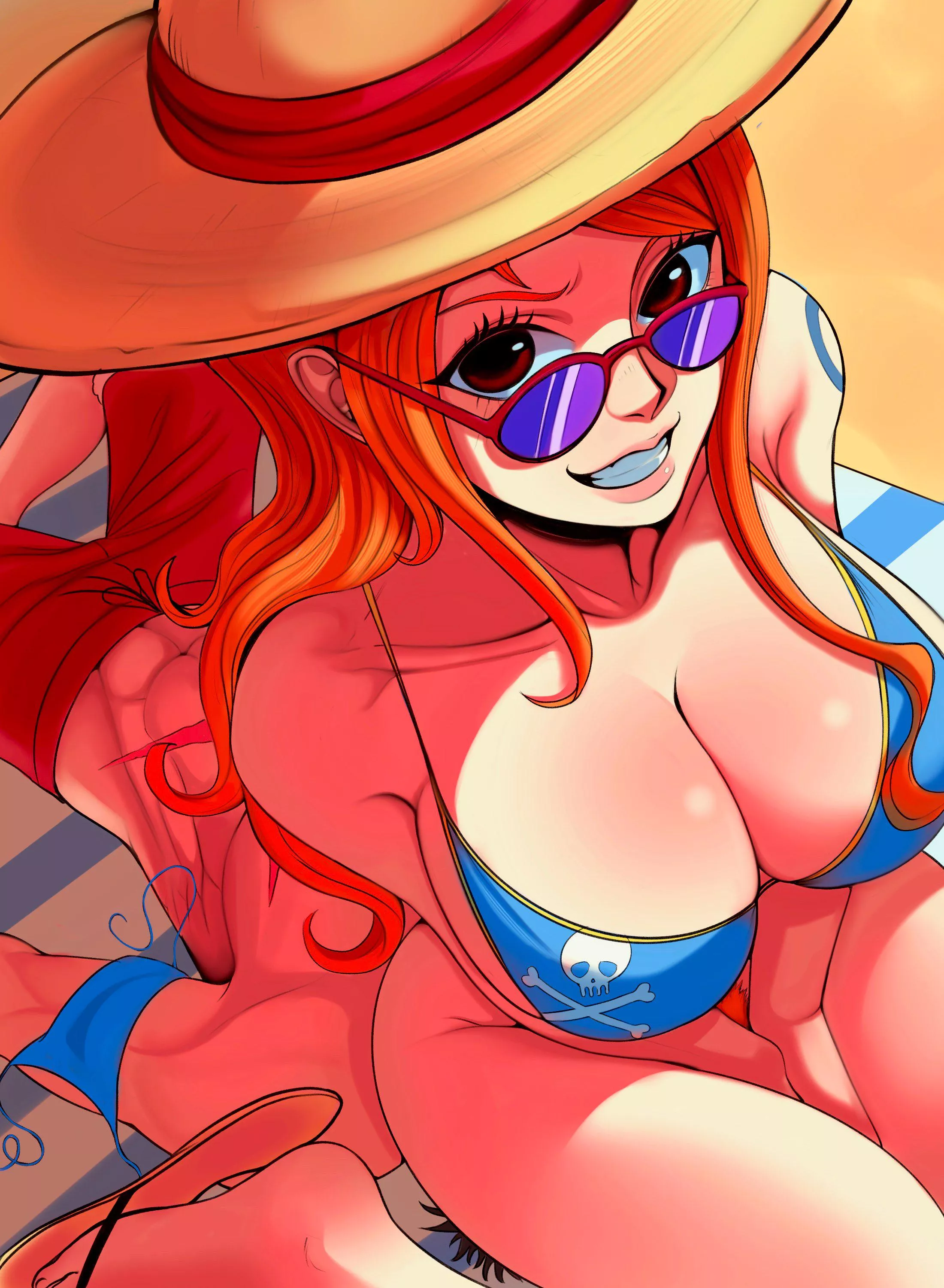 Nami sitting on Luffy's face (coolb) posted by lespam_605