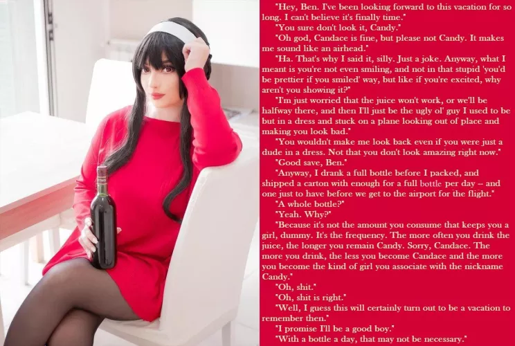 New caption! Brought Another Bottle Just in Case #m2f #bimbojuice #m2ftransformation #caption #bimbofication #gendertransformation #m2fcaption  by AskedForTheMid0129