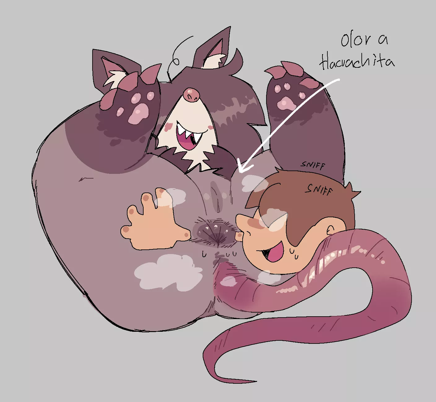 Possum girl smells good (art by Lil' Moonie) posted by Pseu-do69