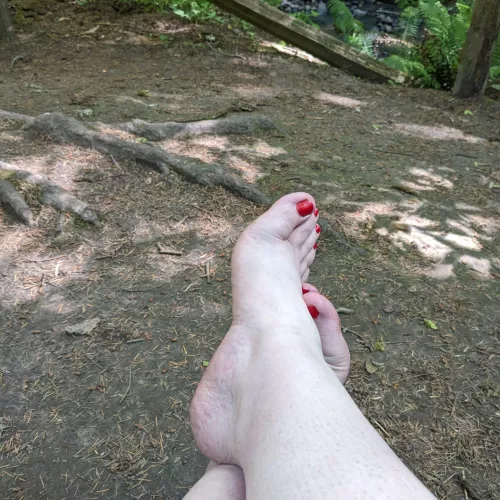 Would you clean up my feet for me after a walk in the woods? by Goddessnd88