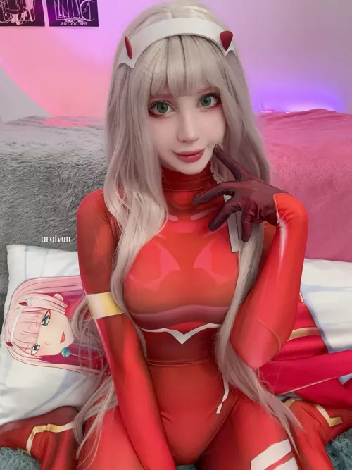Zero Two in plugsuit cosplay by me by Araivun-
