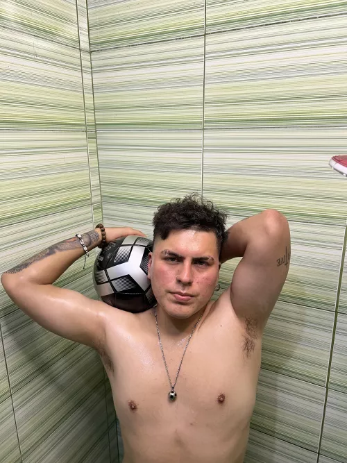 Does anyone want to lick and smell this sweaty armpit? Haha it's like this after training haha  by joanmanly