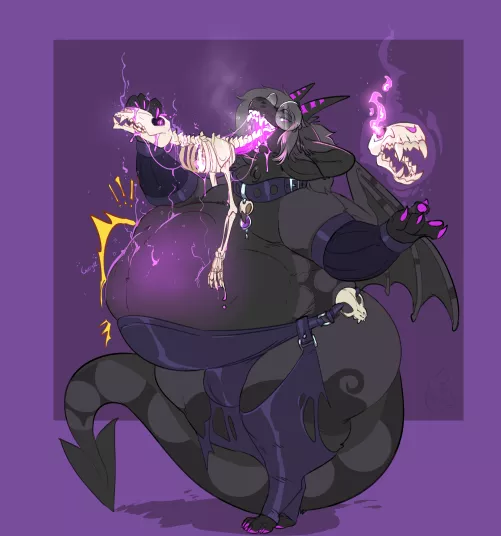 {Image} [CW: Bones] Necromancer (Art by Muttontastic/BoxGoat) by Holly_Koro