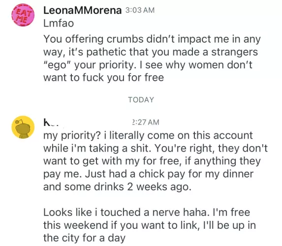 Nurse he’s out again. Asking SWers to hang out for free.  by LeonaMMorena