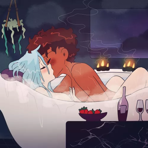 [OC][Our Little Universe] Having a nice little sensual bath together 😮‍💨❤️‍🔥 by OneLayerGirl