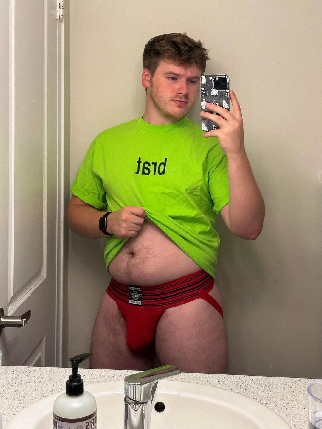 brat and it’s the same but I’m wearing a red jock so it’s not 💚 [26] posted by thewinterson