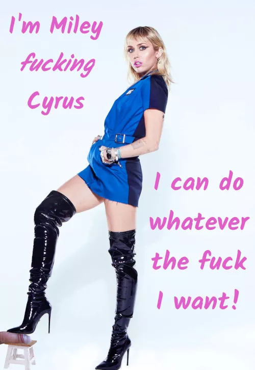 Miley can crush my cock with her gorgeous boots whenever she wants! by fumarenbou