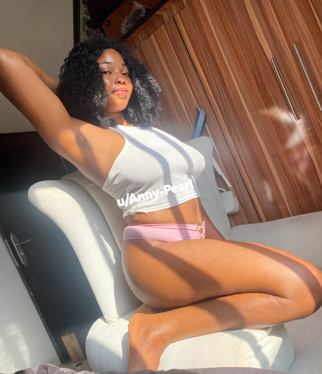 Pits are shaved and sweaty. Come sniff and lick.  posted by Anny-Pearl