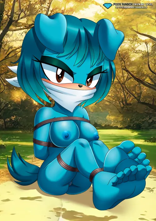 Sexy mobian girl tied up, naked and barefoot  by MeasurementItchy6943