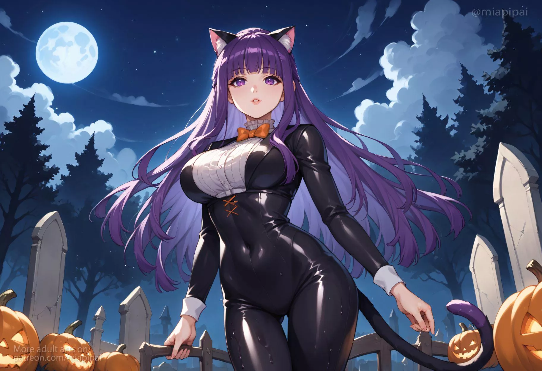 Slender Fern in a kitty costume for Halloween posted by miapipai