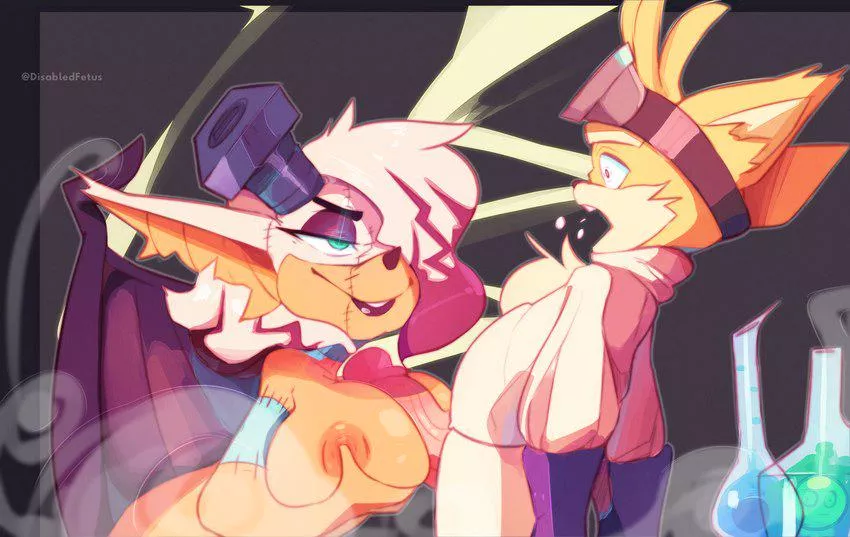 Tails and Rouge on Halloween (disabledfetus) posted by footlettuceburger360