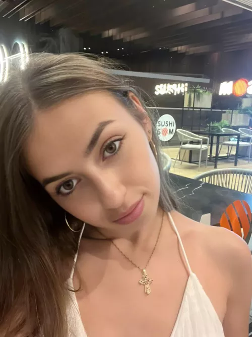 a brunette out eating some shushi by MadnessKinsley