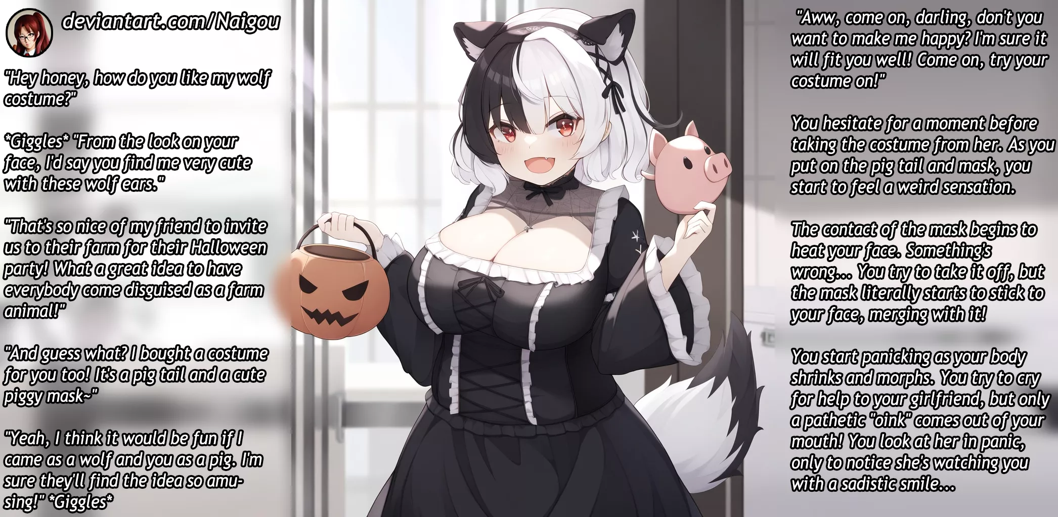 Become her pig for Halloween Part1 [commission][femdom][pig TF][transformation][pet play] posted by Nalgou