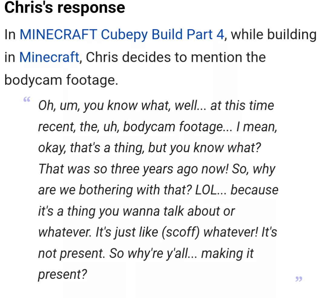 He knows what he did , he's just trying to get people to ignore it posted by Apprehensive_Bag_365