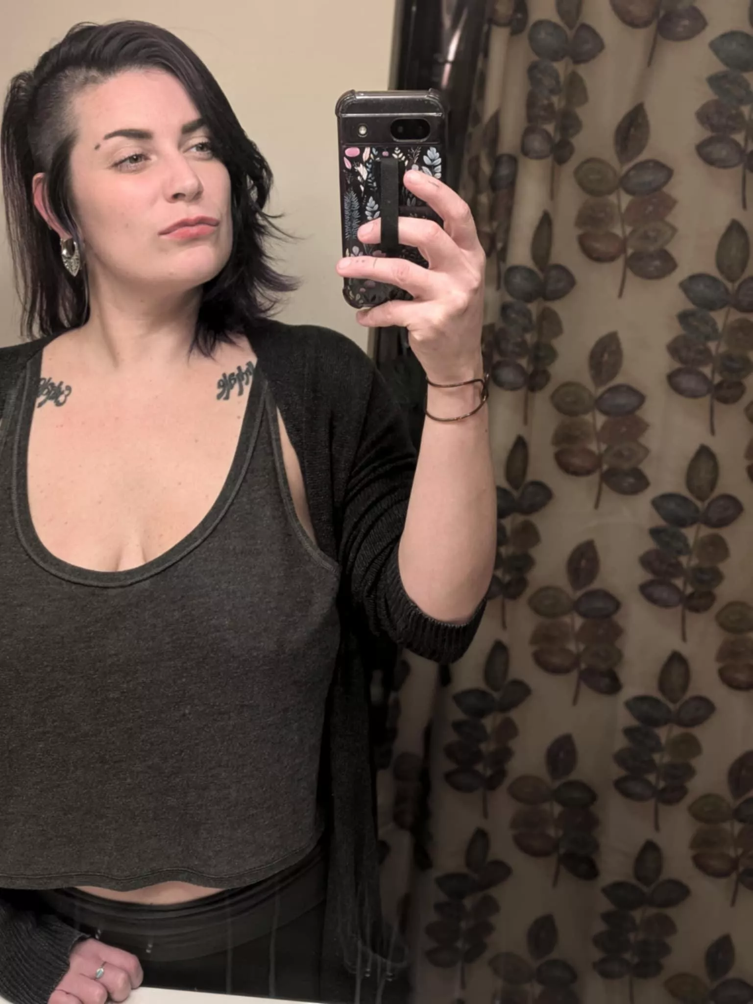 Just a braless bathroom selfie  posted by BridgetBishop69