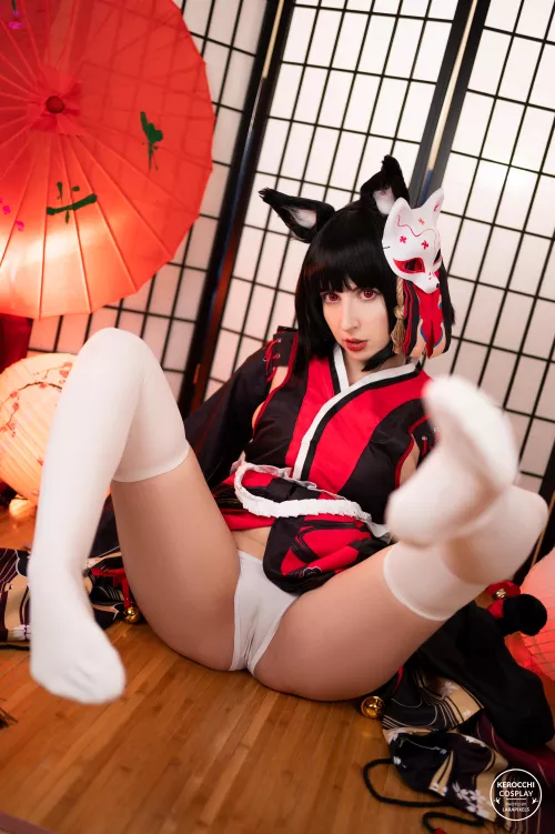 Sweet catgirl Yamashiro shows panties and nylons - by Kerocchi cosplay :3 by kerocchi