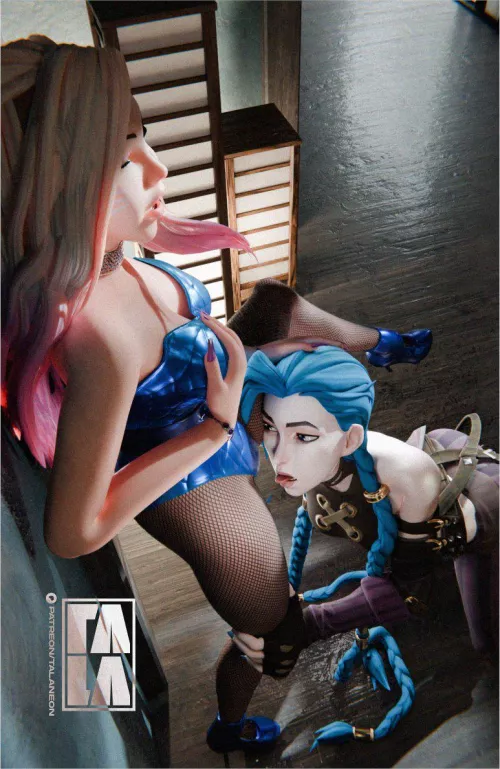 Ahri and Jinx. (Talaneon) by Short-Ad224