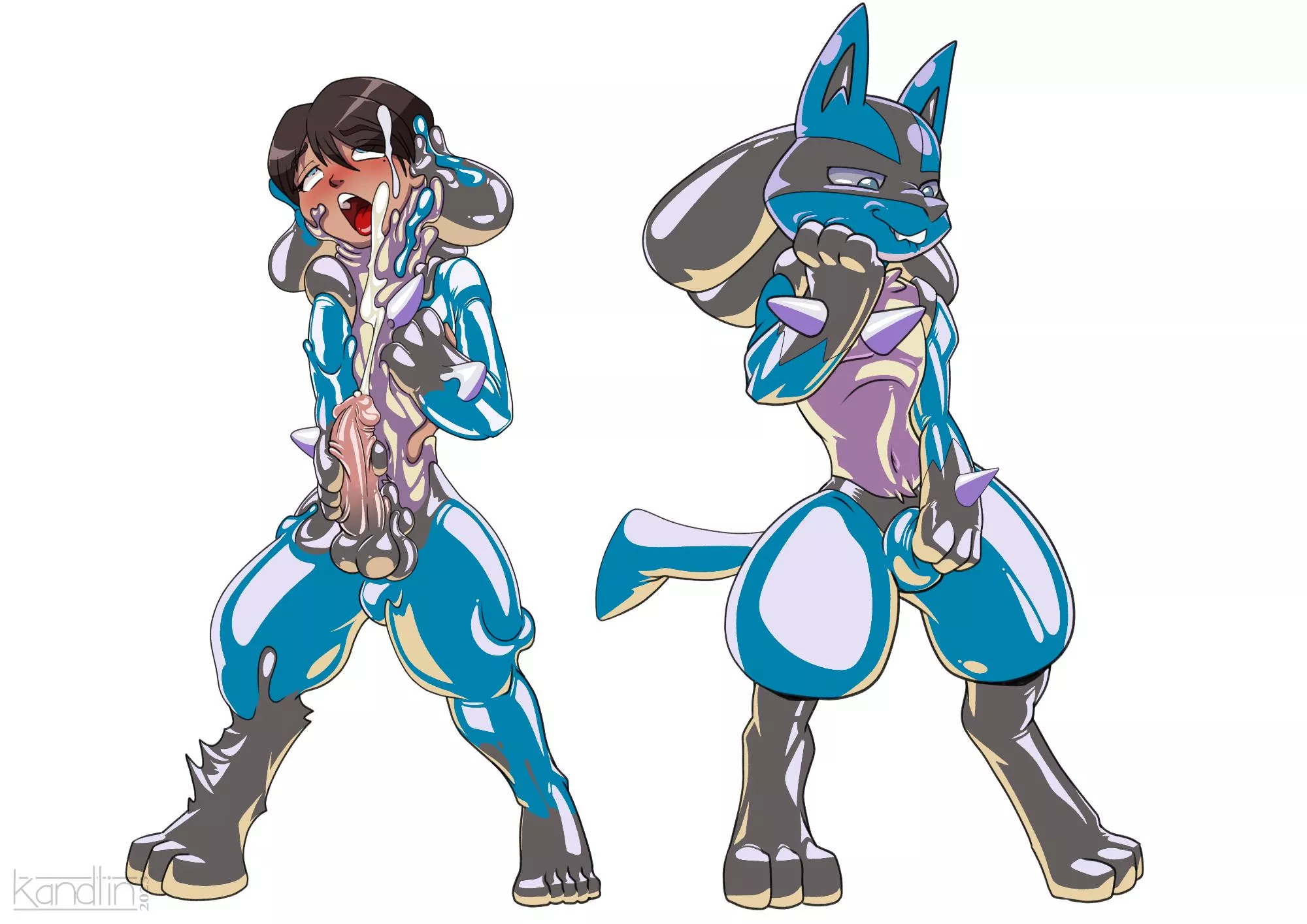 Becoming a rubber Lucario boi, testing my new rubbery member, releasing it's load, before settling into a bulge (kandlin) posted by NoPhotojournalist611