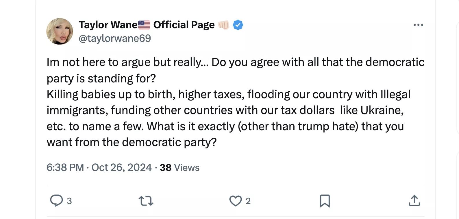 British MAGA pornstar Taylor Wane 