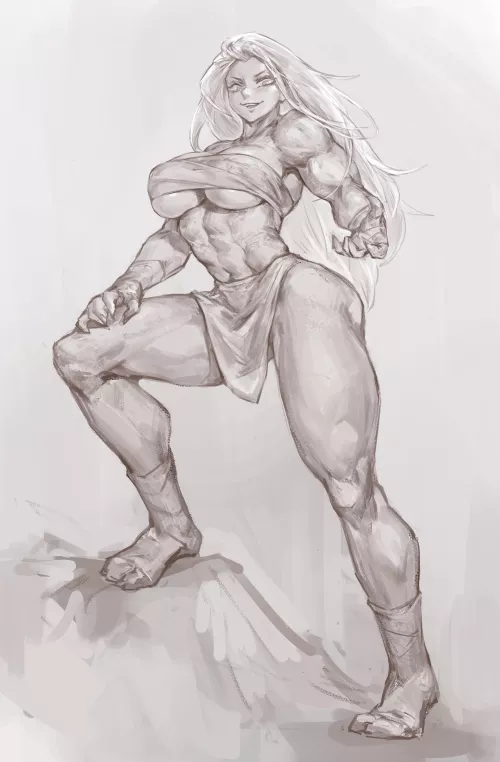 Buff girl sketch [Original] by StarvingArtist2000