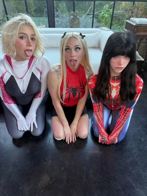 just 3 Spider girls trick or treating! 🎃 by exotic-dreamer2