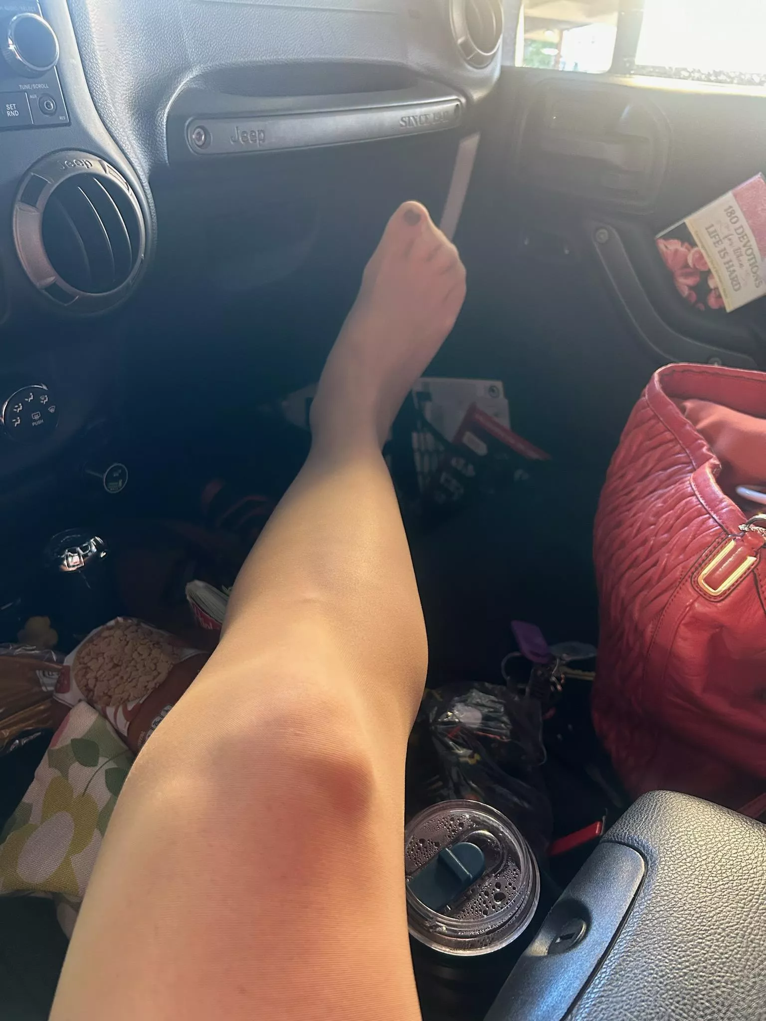 Stopped for coffee on my way to work. Of course, no panties underneath.  posted by TNT_hotwife