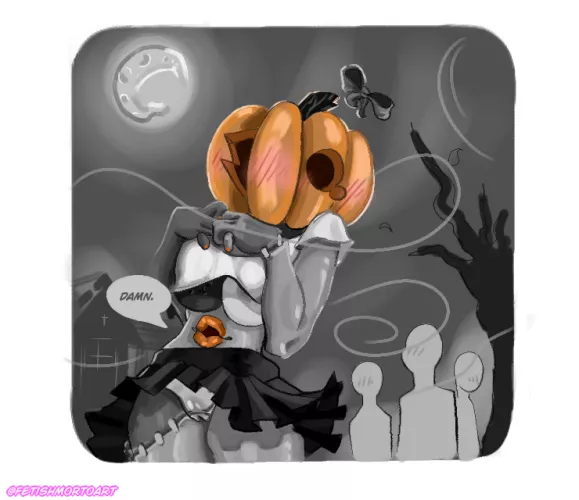 Anastacia tried to blend in among humans on Halloween, but she had no idea her cadaverous odor spread through the air on the wind.[OC] by Over_Anywhere2386