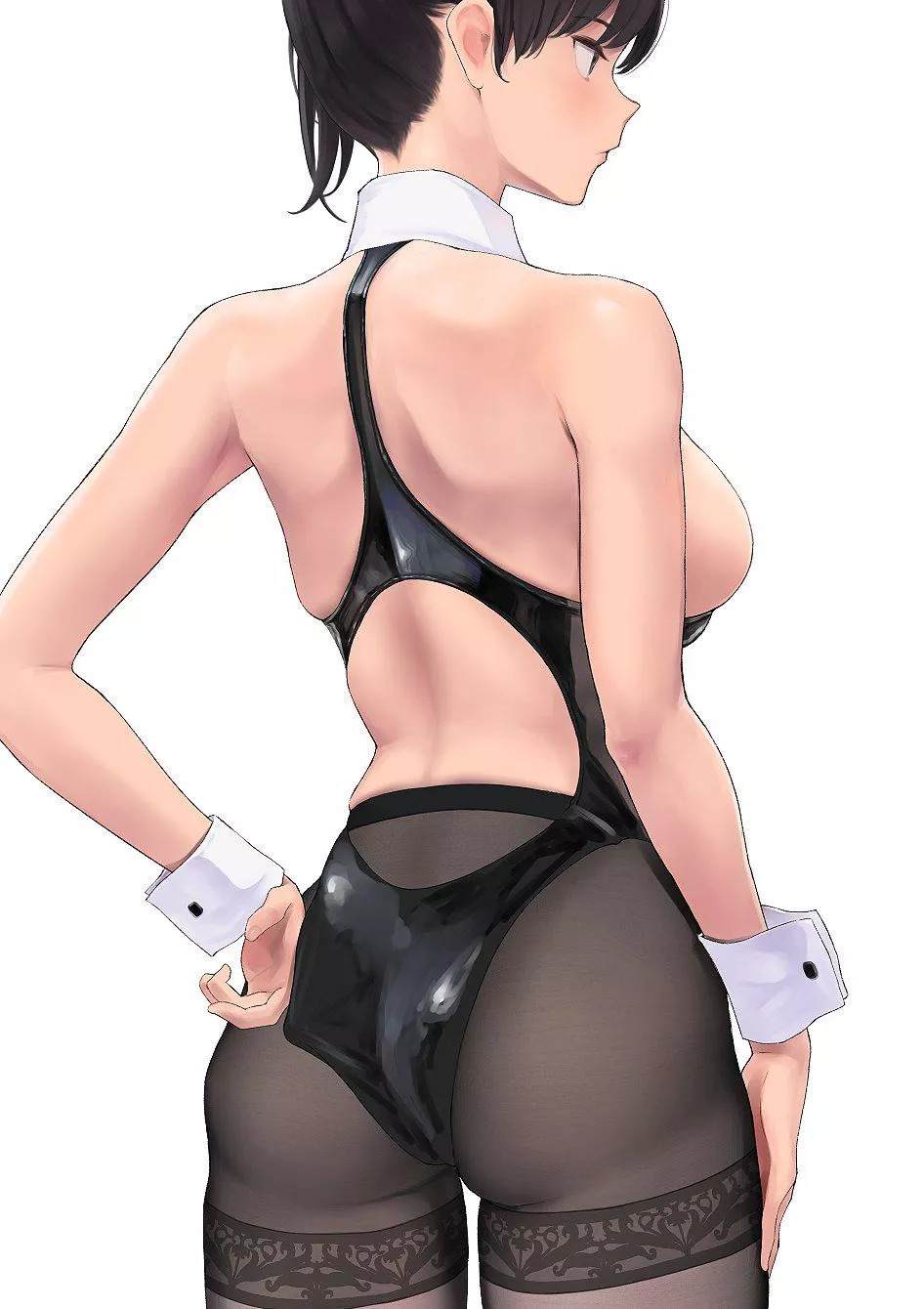 Bunny Kaga adjusting her leotard (Wa/Genryusui) [KanColle] posted by llamanatee