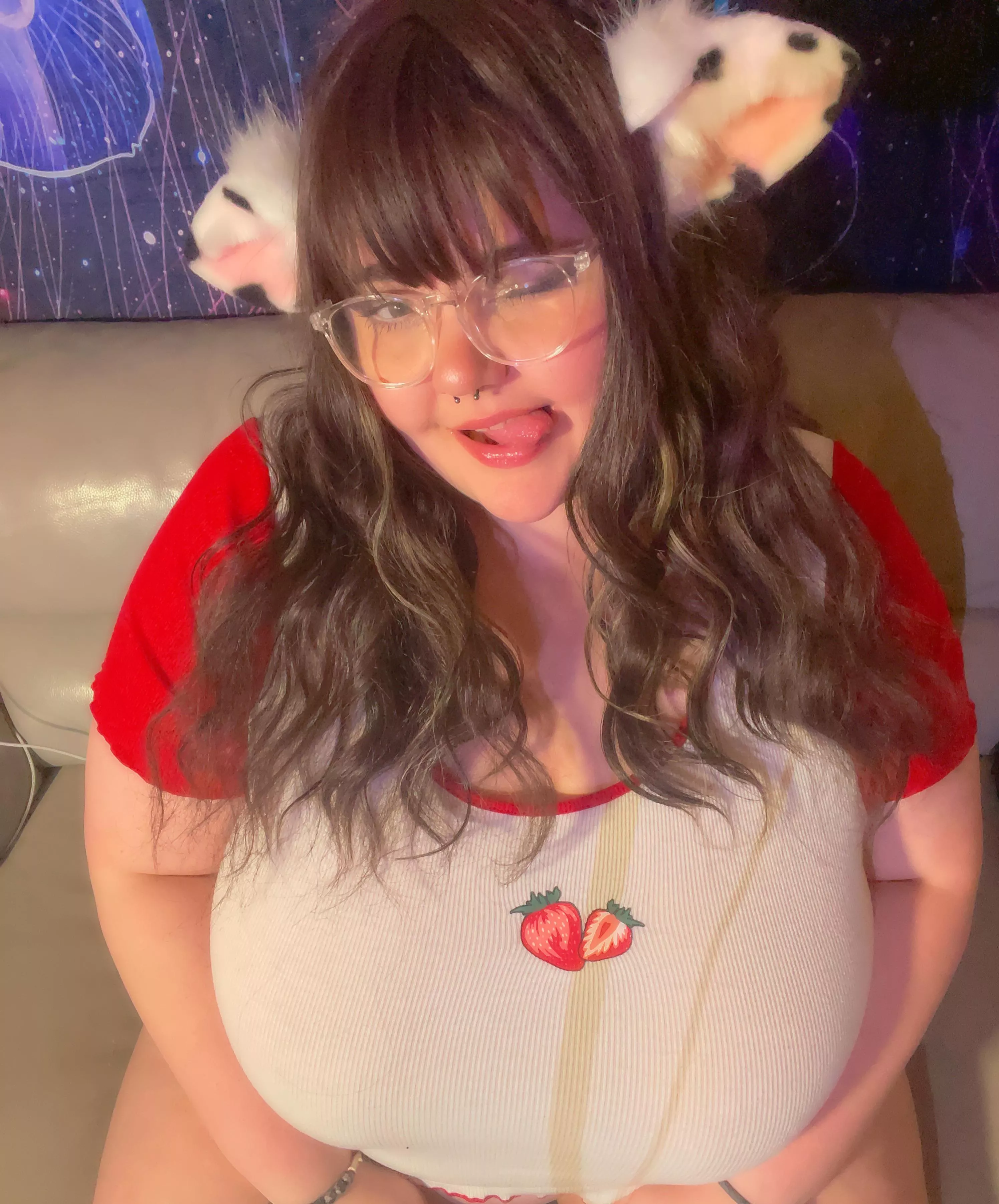 Cute strawberry cow! 🍓 posted by secretgardengoddess