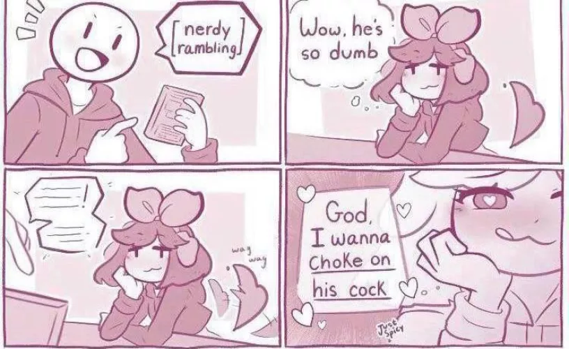 [F4A] Honestly just come ramble to me about your nerd shit~ It’s so hot~ (I barely follow pop culture so you can give me anything.) by Goblin-cocksleeve