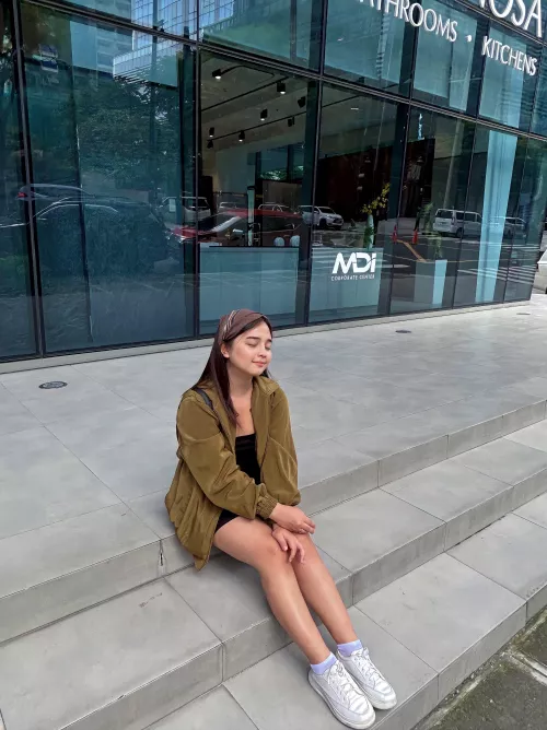 Felt cute with my extra large jacket and chubby cheeks haha ✨ by Barbielatzzz