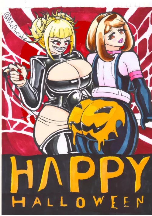 Happy Halloween! Uraraka trying out a new costume (marker art by me McDuccubus) by S_McDuccubus