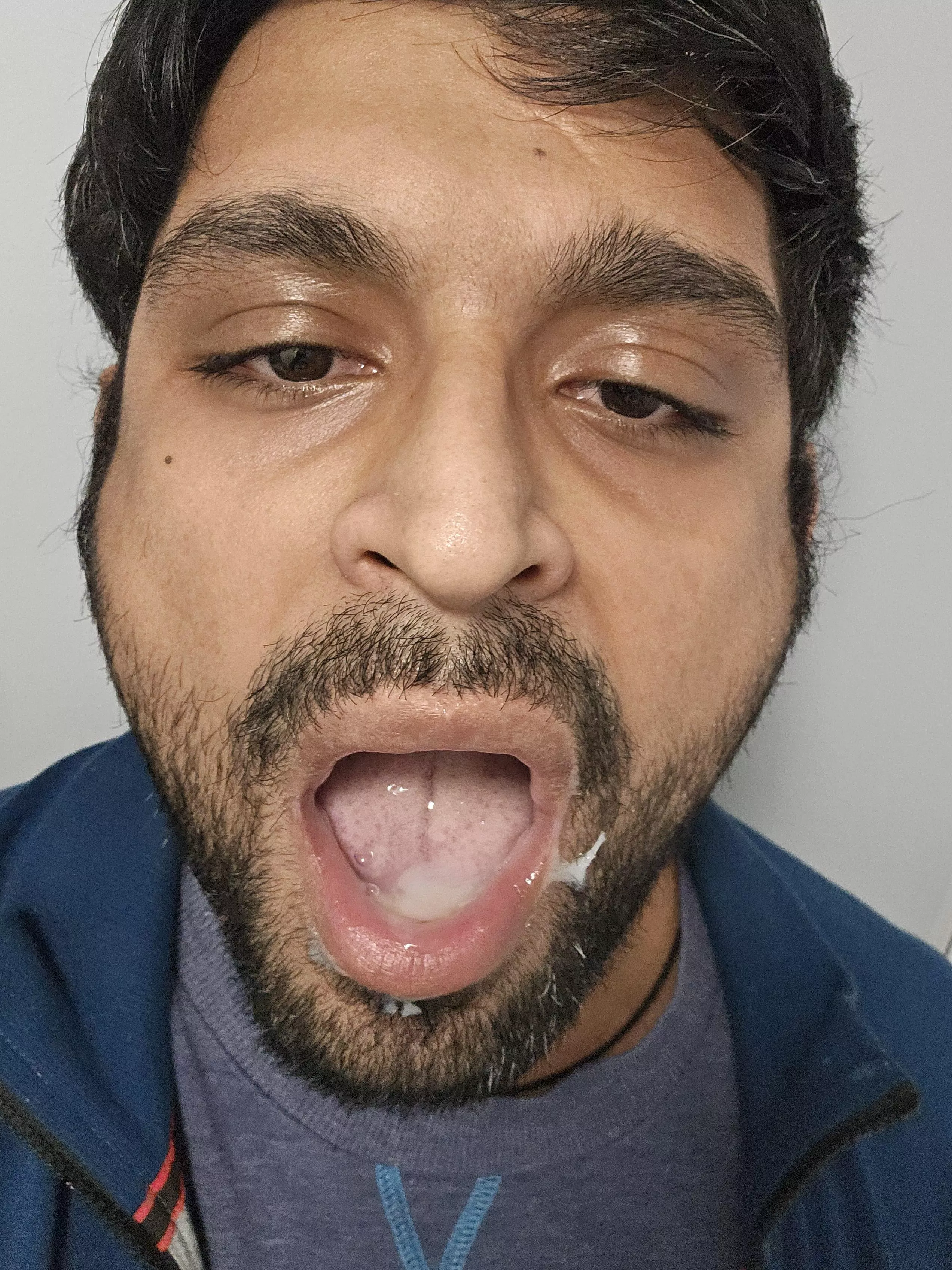 In a strangers bathroom. Gave him head in the basement. I can't stop getting facials  posted by bi_desi_