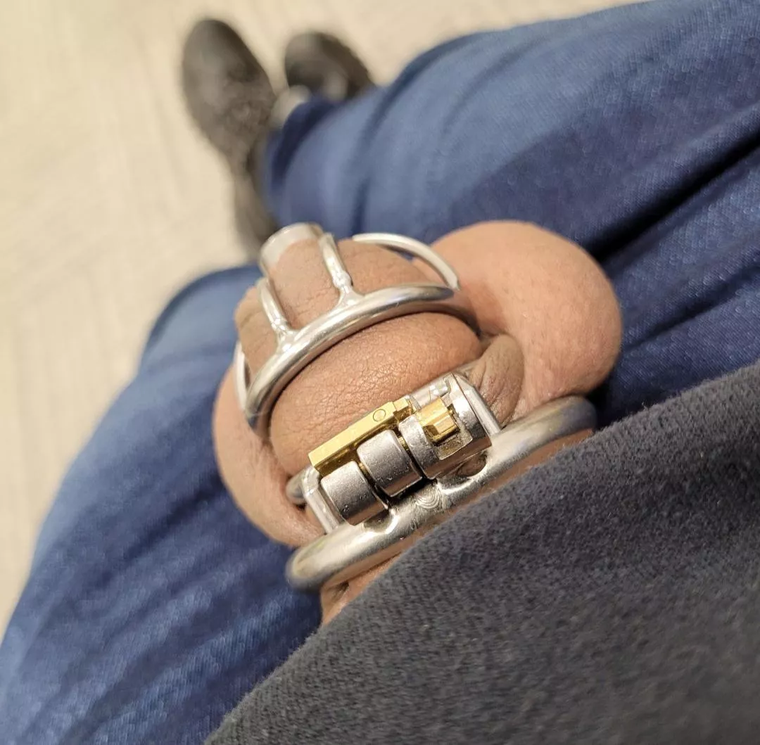 Locktober 2024 - day 29 - checking in from work whenever she asks me to 😎 posted by primalneed69