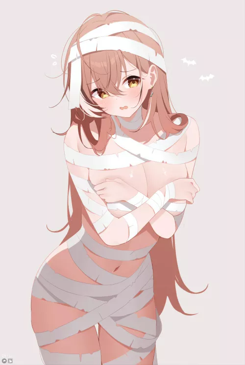 Mumei wrapped in bandages [Hololive] by marxsander2016