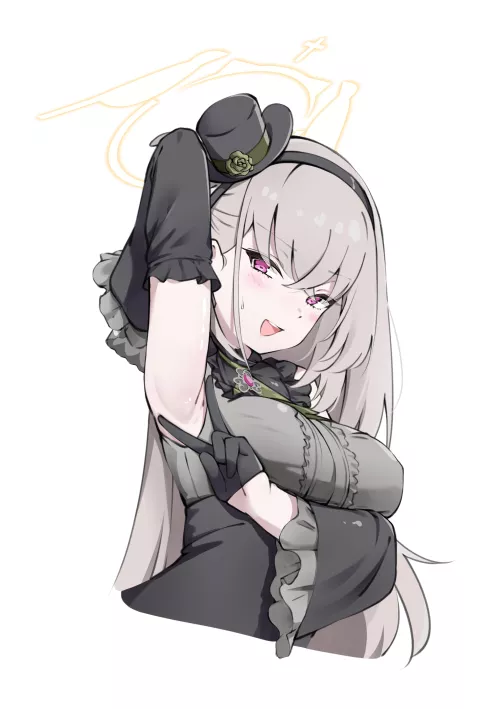 Sakurako's peace sign (Komasi) [Blue Archive] by llamanatee