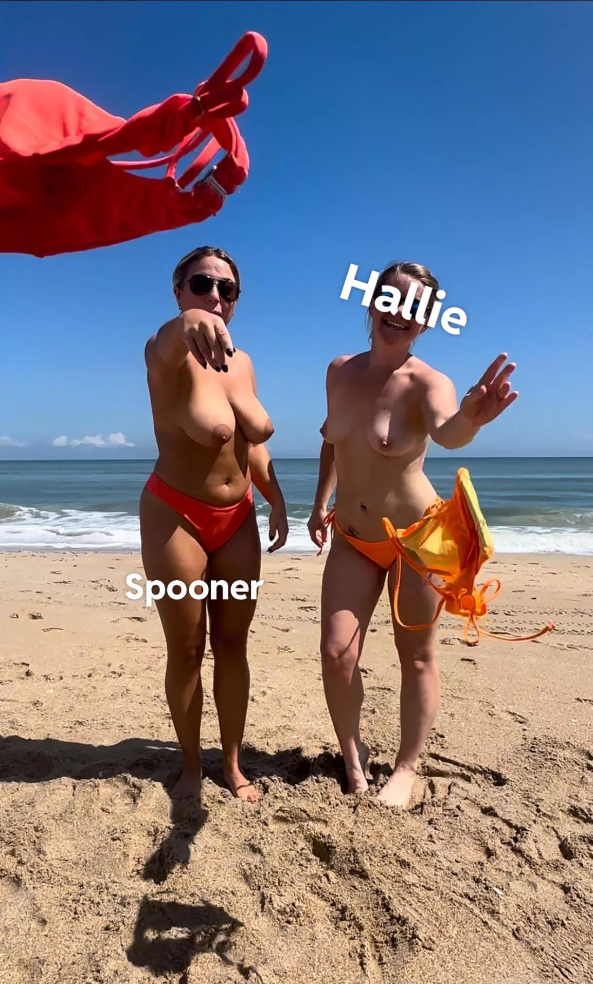 We’re skipping work and hitting the nudes beach today!  posted by HallieNextDoor
