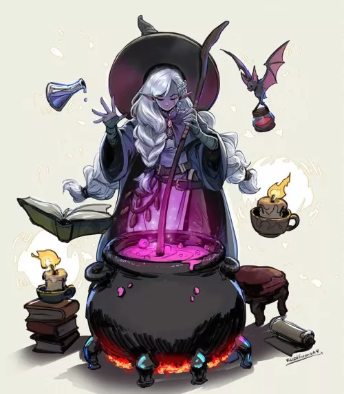 What kind of potion is she making? (rudiindra4art) by Interesting-Pack1050
