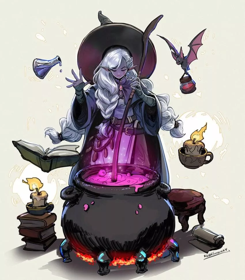 What kind of potion is she making? (rudiindra4art) posted by Interesting-Pack1050