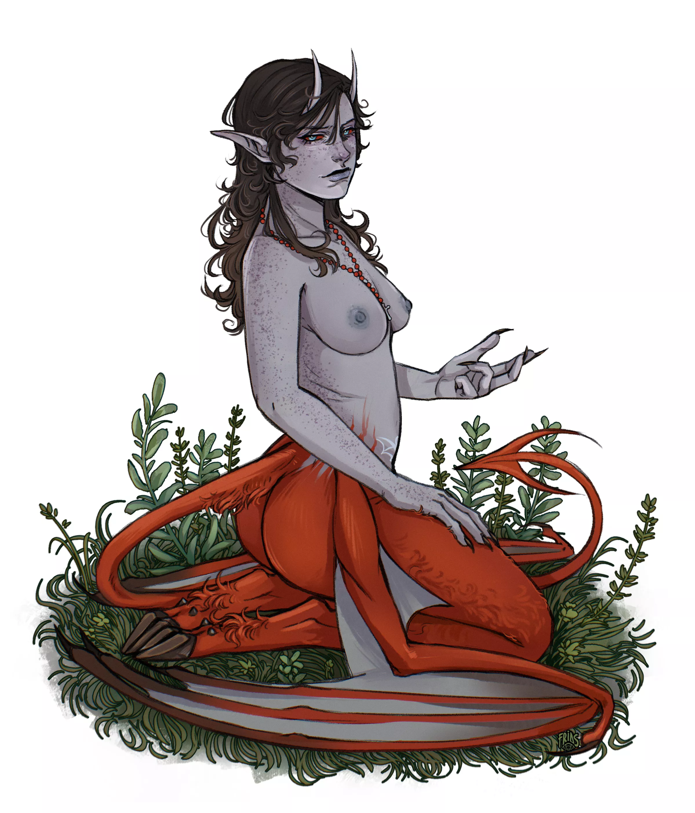 A succubus in sage and rosemary (oc by me FriddsCat) posted by FridaCat000